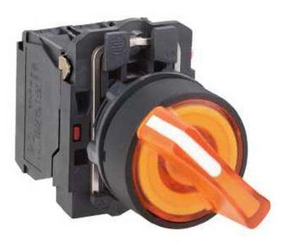 SCHNEIDER ELECTRIC TURUNCU EKSİKSİZ IŞIKLI MANDAL BUTON ÇAP 22 2 KONUMLU SABİT 1NA+1NK 230V 3389110903621