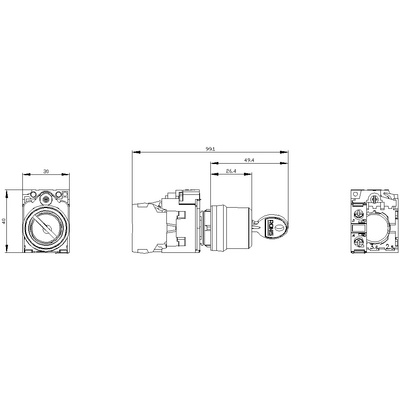 SIEMENS 0-1 POZİSYONLU KİLİTLİ MANDAL BUTON 1NO SİRİUS ACT METAL RONIS 4011209956575