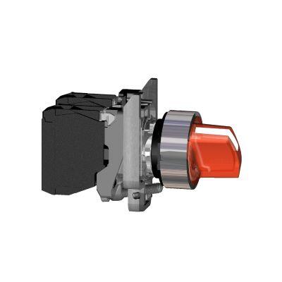 SCHNEIDER ELECTRIC KALICI IŞIKLI MANDAL BUTON KIRMIZI 1-0-2 24V AC-DC LEDLİ 3389118223233