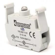 Emas - EMAS 100-230VAC BEYAZ LEDLİ SİNYAL BLOK BB
