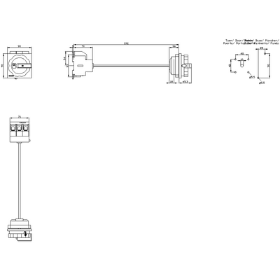 SIEMENS PAKET ŞALTER DİPTEN SİYAH 100A 3X0-1 4011209403642