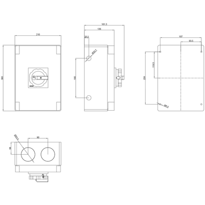 SIEMENS 125A 45 KW 3LD2 KUTULU TİP PAKO ŞALTER IP65 TAHRİK KOLU SİYAH 4011209524415