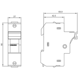 SIEMENS KARTUŞ SİGORTA YUVA 14X51MM 1 KUTUP 50A SİLİNDİRİK SİGORTA YUVASI 4001869208756 - Thumbnail