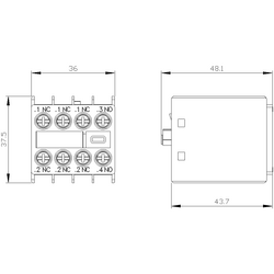 SIEMENS KONTAK BLOK ÜST S00 VE S3 1NO+3NC VİDALI 4011209829343 - Thumbnail