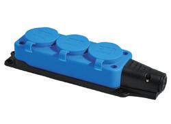 TP Electric - TP ELECTRIC 1X16 ÜÇLÜ GRUP PRİZ KAUÇUK MAVİ 8693151659658