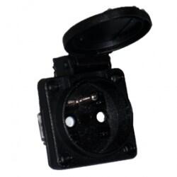 TP Electric - TP ELECTRIC PANO PRİZİ (16A) 1X16A - (SİYAH) (FRANSIZ TİPİ) 8693151626827