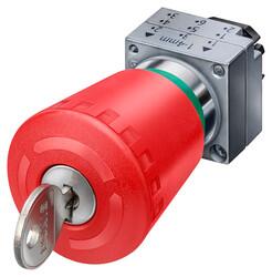 Siemens - SIEMENS 22MM MANTAR BUTON 40MM 10A KIRMIZI KİLİTLİ 3SB3 METAL SERİ 4011209411425