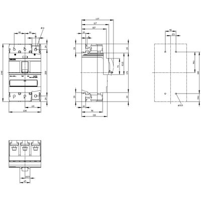 SIEMENS 3 KUTUP KOMPAKT TM240 55 KA , 440-630A 4042948809662