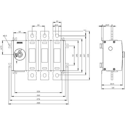 SIEMENS 800A SOLDAN TAHRİKLİ 3KD TİPİ SİGORTASIZ YÜK KESİCİSİ 4001869473154