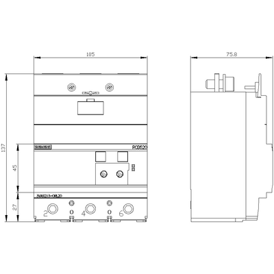 SIEMENS KAÇAK AKIM KORUMA 3 KUTUP RCD520 250A 4042949002062