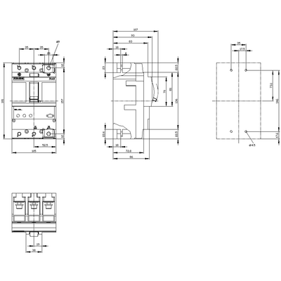 SIEMENS 3 KUTUP KOMPAKT 85KA ETU320 63-160A 4042948833209