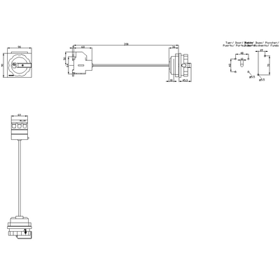 SIEMENS 63A 22KW ACİL STOP ŞALTERİ DİPTEN TESPİTLİ KİLİTLEMELİ KAPI BAĞLANTILI 4011209403376