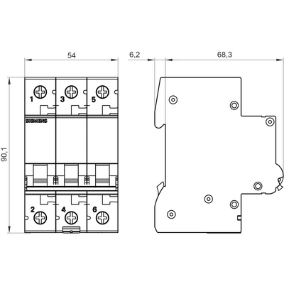 SIEMENS 5SL6363-7 3X6A 6KA 3F C TİPİ OTOMATİK SİGORTA 4001869388823
