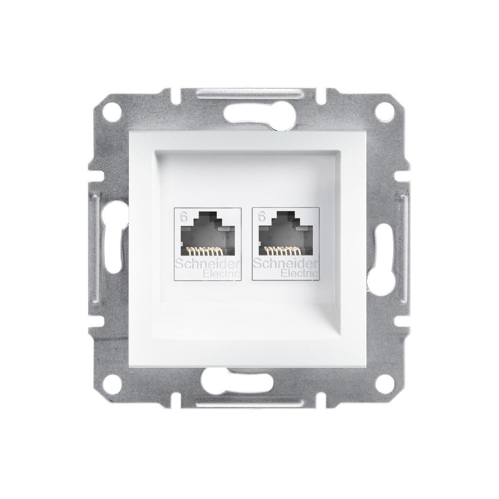 Schneider Electric - SCHNEIDER ELECTRIC EPH4870121 ASFORA BEYAZ İKİLİ RJ45 CAT6 UTP DATA PRİZİ 3606480987403