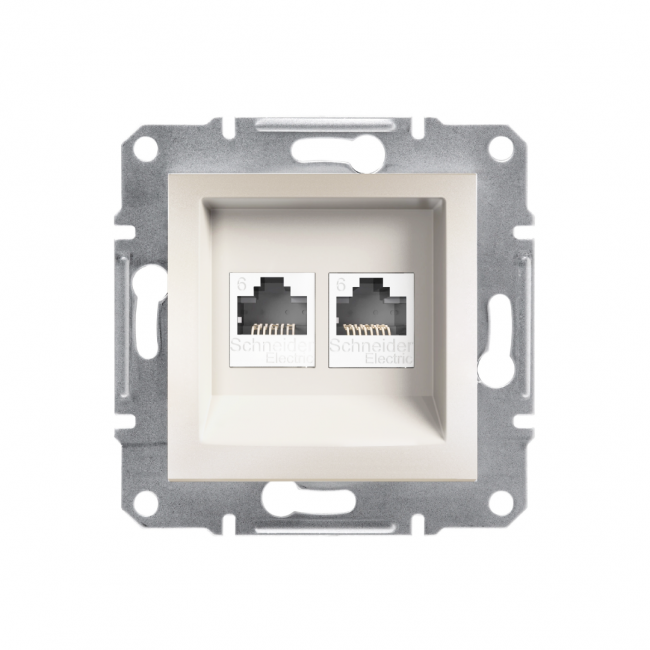 Schneider Electric - SCHNEIDER ELECTRIC EPH4870123 ASFORA KREM İKİLİ RJ45 CAT6 UTP DATA PRİZİ 3606480987410