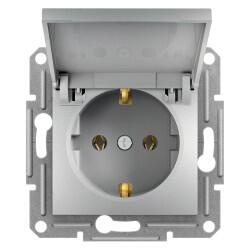 Schneider Electric - SCHNEIDER ELECTRIC EPH3100161 ASFORA ALÜMİNYUM KAPAKLI YAN TOPRAKLAMALI TEKLİ PRİZ (ÇERÇEVESİZ) 3606480728686