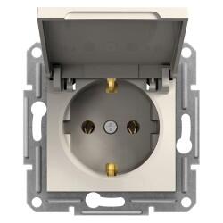 Schneider Electric - SCHNEIDER ELECTRIC EPH3170123 ASFORA KREM KAPAKLI YAN TOPRAKLAMALI TEKLİ PRİZ 3606480987137