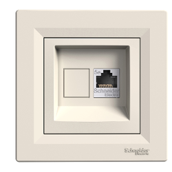 Schneider Electric - SCHNEIDER ELECTRIC EPH4300123 ASFORA KREM TEK VERİ ÇIKIŞI RJ45 CAT5E UTP DATA PRİZİ 3606480526947