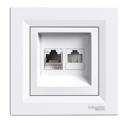 Schneider Electric - SCHNEIDER ELECTRIC EPH4900121 ASFORA ASFORA BEYAZ RJ11+RJ45 TELEFON VE DATA PRİZİ 3606480527050