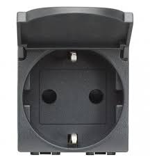 LEGRAND BTICINO KAPAKLI TOPRAKLI PRİZ ANTRASIT 8012199788418