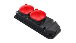 Bemis - BEMİS 3X25A 3P+E 380V IP55 KAUÇUK PLASTİK TRİFAZE 2Lİ GRUP PRİZ