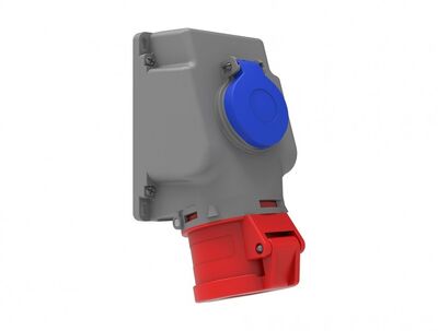 BEMİS BC1-1505-2537 CEE NORM 5X16A 90° EĞİK PANO PRİZLİ DUVAR PRİZİ (3P+E+N) 380V 50/60 HZ 6H