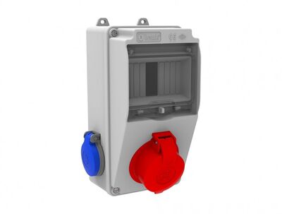 BEMİS BD1-2105-1020 3X25A 380V 1 AD ÖN 1/16A 220V 1 AD YAN PRİZLİ V5 KOMBİNASYON KUTUSU