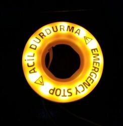 Emas - EMAS BET60LED1 24V PLASTİK ETİKET LEDLİ ACİL STOP 60MM