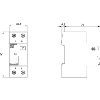 SIEMENS KAÇAK AKIM +N(OTOMAT)10A 300MA , 1F+N 70 MM 4001869306995