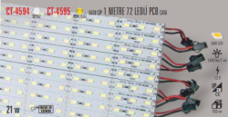 Cata - CATA İÇ MEKAN BEYAZ RENK 72 LEDLİ PCB (1 METRE ) LED CT-4594