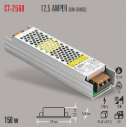 Cata - CATA SLİM LED TRAFO 12,5 AMPER (İÇ MEKAN) CT-2560