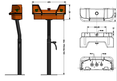 EMAS ÇİFT EL KONTROL PANELİ 1 ADT CP200E 2 ADT CM200MY+AYAK CEKPAB