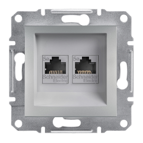 SCHNEIDER ELECTRIC EPH4400161 ASFORA ALÜMİNYUM İKİLİ RJ45 CAT5E UTP KONNEKTÖRSÜZ DATA PRİZİ 3606480728891