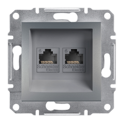 Schneider Electric - SCHNEIDER ELECTRIC EPH4800162 ASFORA ÇELİK İKİLİ RJ45 CAT6 UTP DATA PRİZİ 3606480730658