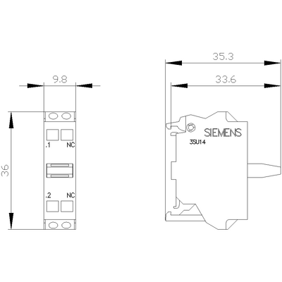 SIEMENS CONTACT MODULE WITH 1 CONTACT ELEMENT 1NC SPRING-TYPE TERMINAL FOR BASE MOUNTING 4011209950948