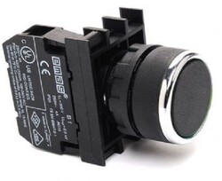 Emas - EMAS B100FH B SERİSİ YAYLI KALICI BUTON SİYAH 1NA 22MM