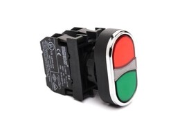 Emas - EMAS B1B2K20KY KIRMIZI-YEŞİL BUTON 100-230V AC 1NO+1NC 22MM