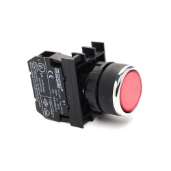 Emas - EMAS B202DK KIRMIZI DÜZ KUMANDA BUTONU 2NK