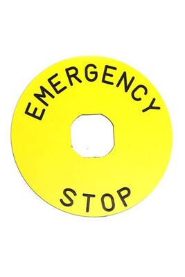 EMAS BET90A ETİKET ALÜMİNYUM EMERGENCY STOP BASKILI 90MM