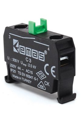 EMAS C3CK KUMANDA BUTONU SİYAH RENKLİ C BUTONA UYGUN KUTULUK 1 NA