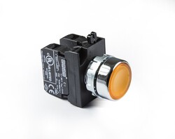 Emas - EMAS CM102DS CM SERİSİ YAYLI DÜZ SARI 22MM BUTON 1NO+1NC