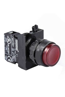 EMAS CP200HK C PLASTİK YAYLI ÇIKIK KIRMIZI 22MM BUTON 1NC