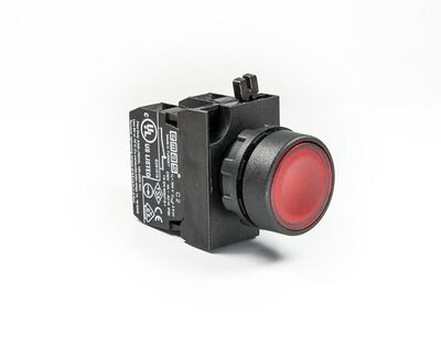 EMAS CP202DK C PLASTİK DÜZ KIRMIZI 22MM BUTON 2NC