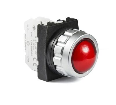 EMAS H060XK H SERİSİ KIRMIZI LEDLİ 12-30VDC 30MM SİNYAL LAMBASI