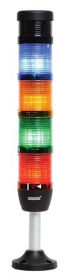 EMAS IK54F024ZM03 BEŞ KATLI 24V AC/DC BUZZERLI 100MM BORULU PLASTİK AYAKLI İKAZ LAMBASI