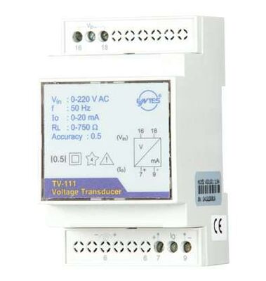 ENTES TV111 AKIM&GERİLİM TRANSDÜSERİ ÖLÇÜ GİRİŞİ:0-220V AC ÇIKIŞ: 0-20mA DC M0352