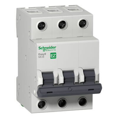 EZ9F34363 SCHNEIDER ELECTRIC ANAHTARLI OTOMATİK SİGORTA EASY9 MCB 3P 63A C TİPİ 4,5KA 400V