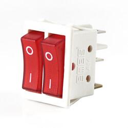 Emas - EMAS İKİLİ ANAHTAR 30*22 MM 1NA+1NA KIRMIZI IŞIKLI BEYAZ GÖVDE A12W1K11