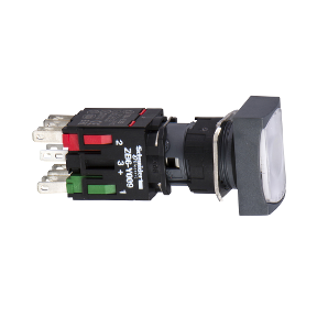 SCHNEIDER ELECTRIC BEYAZ DİKDÖRTGEN SIVA ALTI EKSİKSİZ BUTON ÇAP 16 MANDALLAMA 1NA+1NK 12...24V 3389110763911