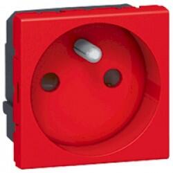 Legrand - LEGRAND 077118 2P+T 2 MODÜL ÇOCUK KORUMALI KIRMIZI TOPRAKLI PRİZ 3245060771188